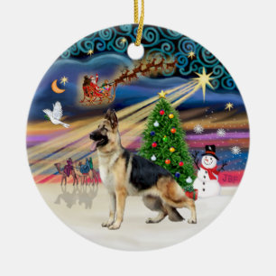 Adorno De Cerámica Magia de Navidad - Pastor Alemán 13