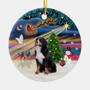 Adorno De Cerámica Magia de Navidad - Perro de montaña bernés 2