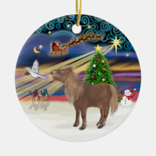 Adorno De Cerámica Magia de Navidad - Poni de Shetland