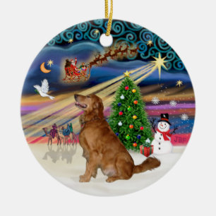 Adorno De Cerámica Magia de Navidad - Retriever Dorado (B-Prof)