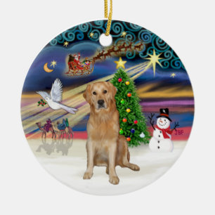 Adorno De Cerámica Magia de Navidad -  Retriever Dorado (H)