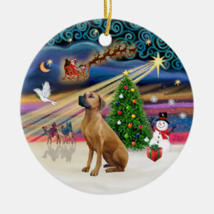 Adorno De Cerámica Magia de Navidad - Ridgeback de Rodesia