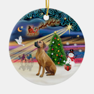 Adorno De Cerámica Magia de Navidad - Ridgeback de Rodesia