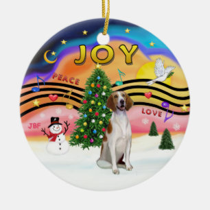 Adorno De Cerámica Magia de Navidad - Sabueso Americano