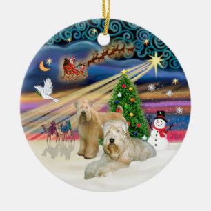 Adorno De Cerámica Magia de Navidad - Terriers Trigo (DOS)