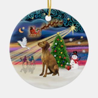 Adorno De Cerámica Magia de Navidad - Vizsla #2
