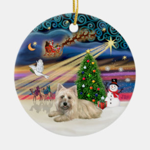 Adorno De Cerámica Magia de Navidad - Wheaten Cairn Terrier #4 (acost