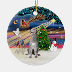 Adorno De Cerámica Magia de Navidad - Wolfhound irlandés