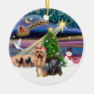 Adorno De Cerámica Magia de Navidad - Yorkie 9