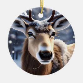 Adorno De Cerámica Magia de renos: Cierre del compañero leal de amigo