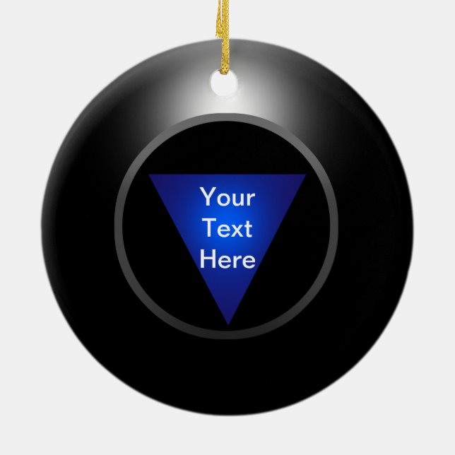 Adorno De Cerámica Magic 8 Ball - Tu texto (Atrás)