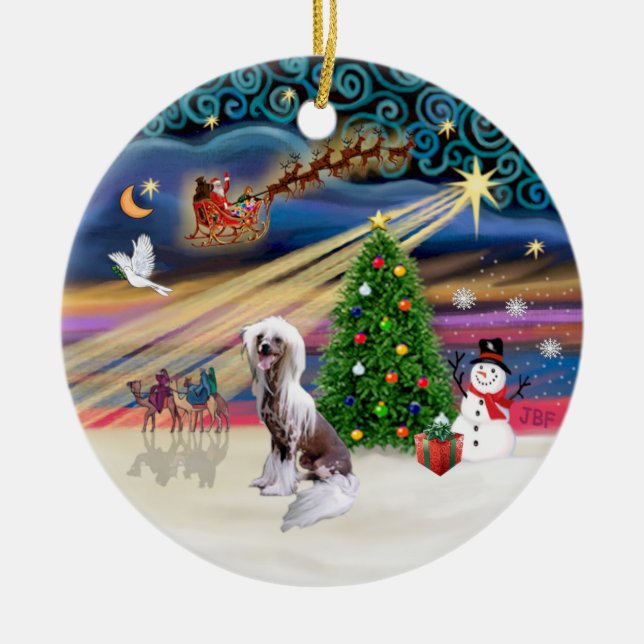 Adorno De Cerámica Mágica de Navidad - Crestado chino (Frente)