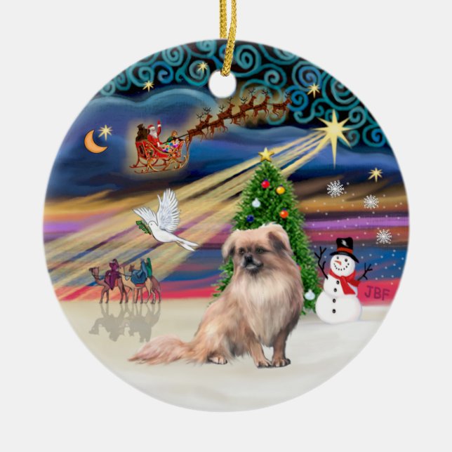 Adorno De Cerámica Mágica de Navidad - Español tibetano (flauta) (Frente)