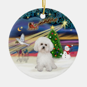 Adorno De Cerámica Mágica navideña - Frisa Bichon 2