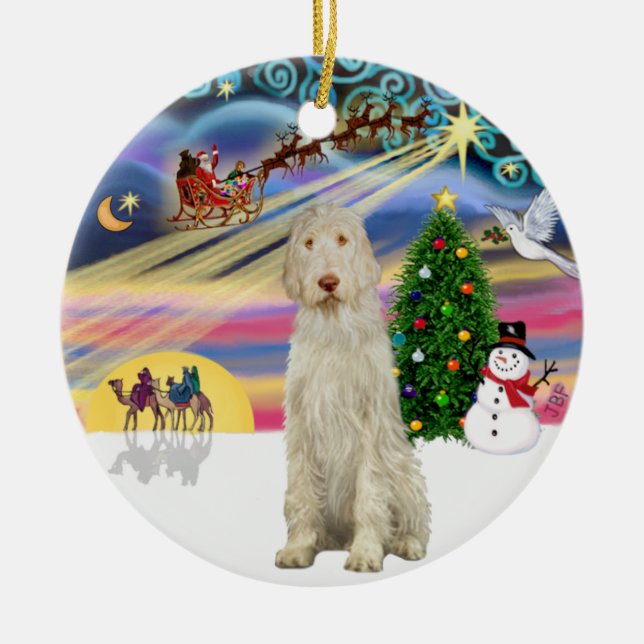Adorno De Cerámica Mágica navideña - Spinone Italiano 11 (Frente)