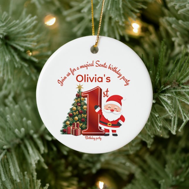 Adorno De Cerámica Magical Santa Birthday Design for Kids (Árbol)