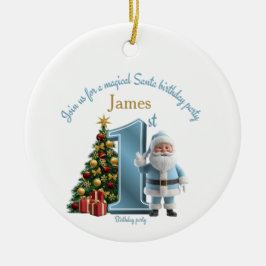 Adorno De Cerámica Magical Santa Birthday Invitation – 1st Birthday