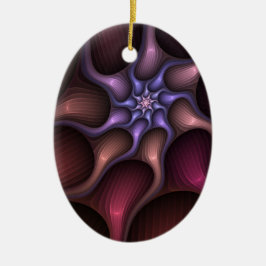 Adorno De Cerámica Magnífico Resumen Brillante Fractal a rayas