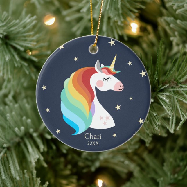 Adorno De Cerámica Magníficos Navidades del arcoiris personalizados d (Árbol)
