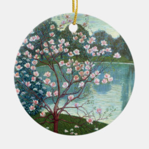 Adorno De Cerámica Magnolia (aceite en lona)