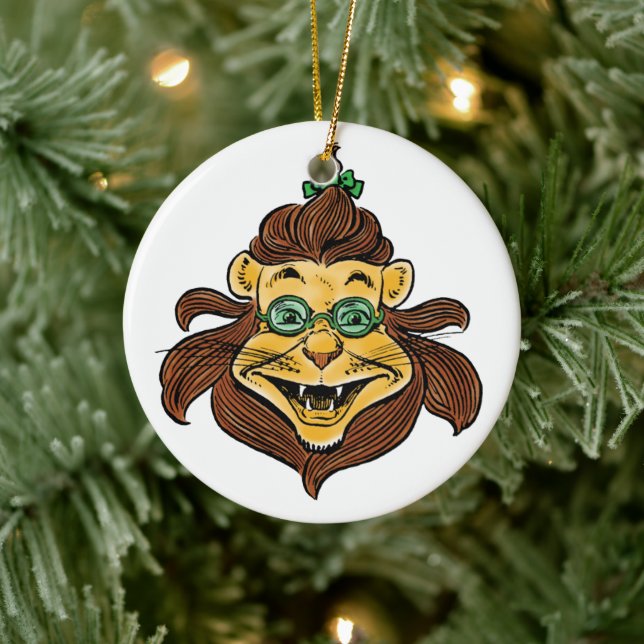 Adorno De Cerámica Mago de cosecha de Oz, León con gafas verdes (Árbol)