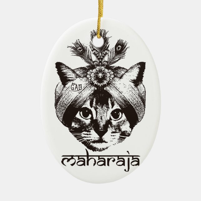 Adorno De Cerámica Maharaja Cat (Frente)