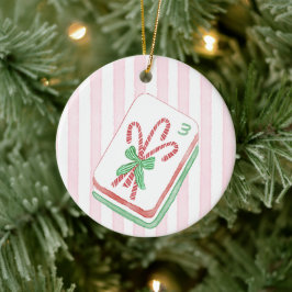 Adorno De Cerámica Mahj-y Navidad Caña de Caramelo Mahjong