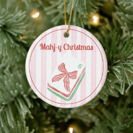 Adorno De Cerámica Mahj-y Navidad Mahjong 