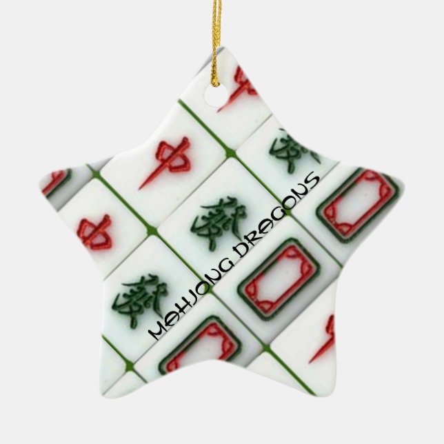 Adorno De Cerámica Mahjong Dragons (Frente)