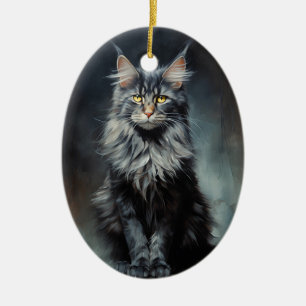 Adorno De Cerámica Maine Coon cat