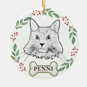 Adorno De Cerámica Maine Coon Cat Personalizado