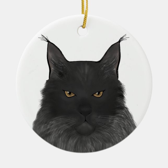 Adorno De Cerámica Maine Coon Ornament (Frente)