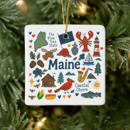Adorno De Cerámica Maine Viaje Familiar Personalizado Navidad
