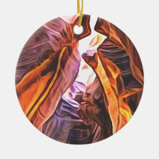 Adorno De Cerámica Majestic Antelope Canyon Page Arizona Navidades (Frente)