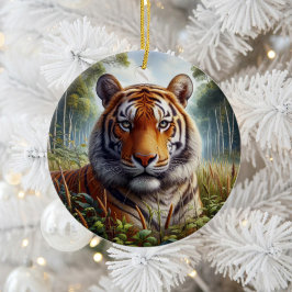 Adorno De Cerámica Majestic Bengal Tiger Keepsake