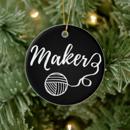 Adorno De Cerámica Maker Crafts & Yarn Typography Print