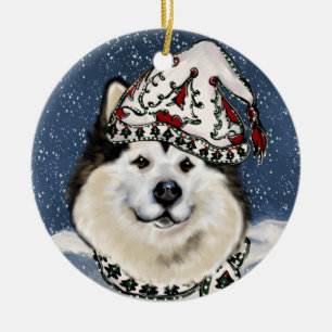 Adorno De Cerámica Malamute de Alaska 