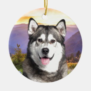 Adorno De Cerámica Malamute de Alaska