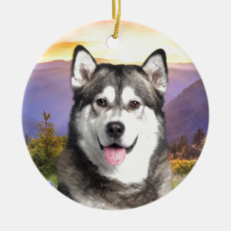 Adorno De Cerámica Malamute de Alaska