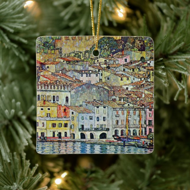 Adorno De Cerámica Malcesine en el lago Garda por Gustav Klimt (Árbol)