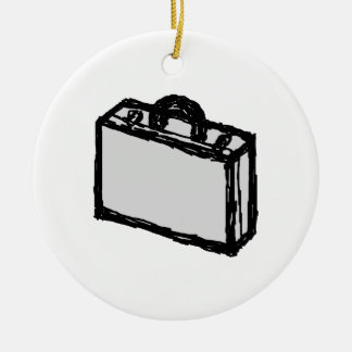Adorno De Cerámica Maletín de Office o maleta Viajera.Bocetos.