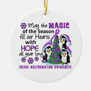 Adorno De Cerámica Malformación de Chiari de los pingüinos del