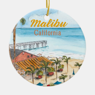 Adorno De Cerámica Malibu Los Angles California Ornament
