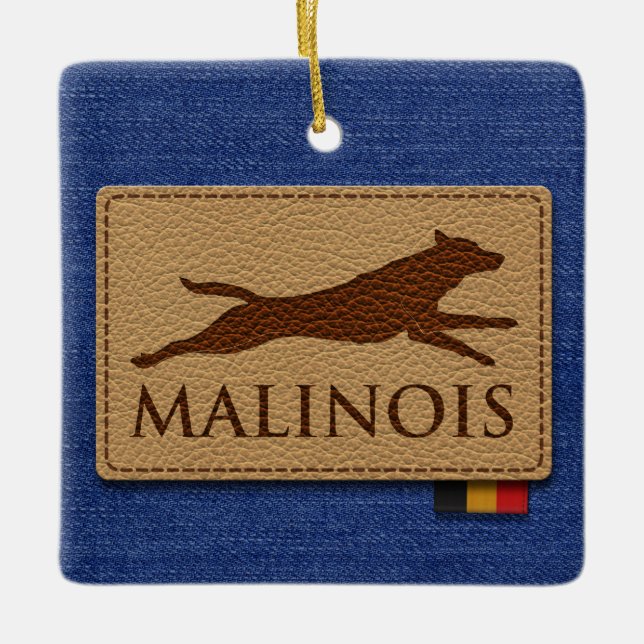 Adorno De Cerámica Malinois - pastor belga - Mechelaar - Maligator (Anverso)