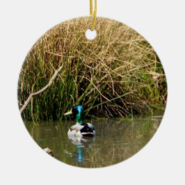 Adorno De Cerámica Mallard Drake Ornament