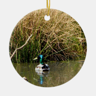 Adorno De Cerámica Mallard Drake Ornament