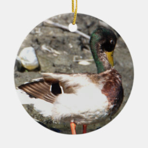 Adorno De Cerámica Mallard Duck Ornament
