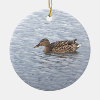 Adorno De Cerámica Mallard Duck Photo Ornament 