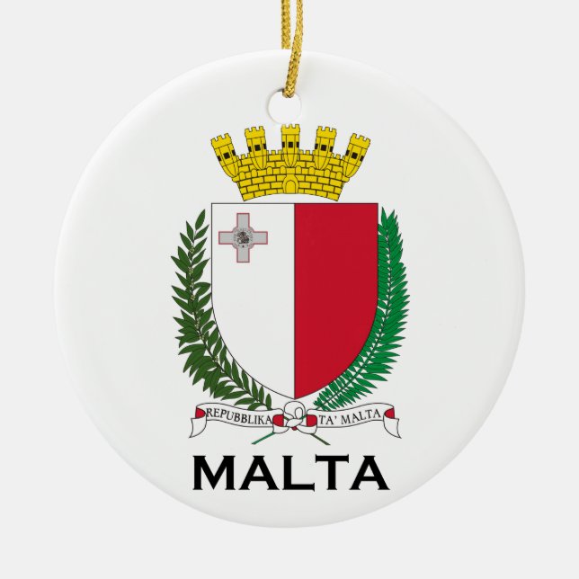 Adorno De Cerámica MALTA - emblema/escudo de armas/símbolo/bandera (Frente)