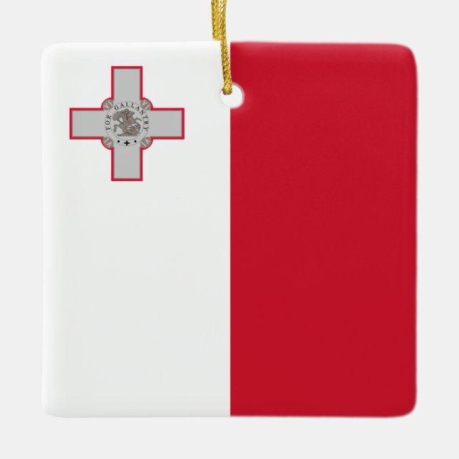 Adorno De Cerámica Malta (Maltese) Flag  (Anverso)